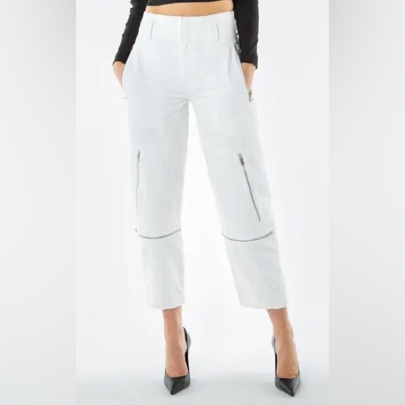 Etica Denim - NEW etica Doyle Biker Pants Women's 25 new without tags white jeans denim zipper
